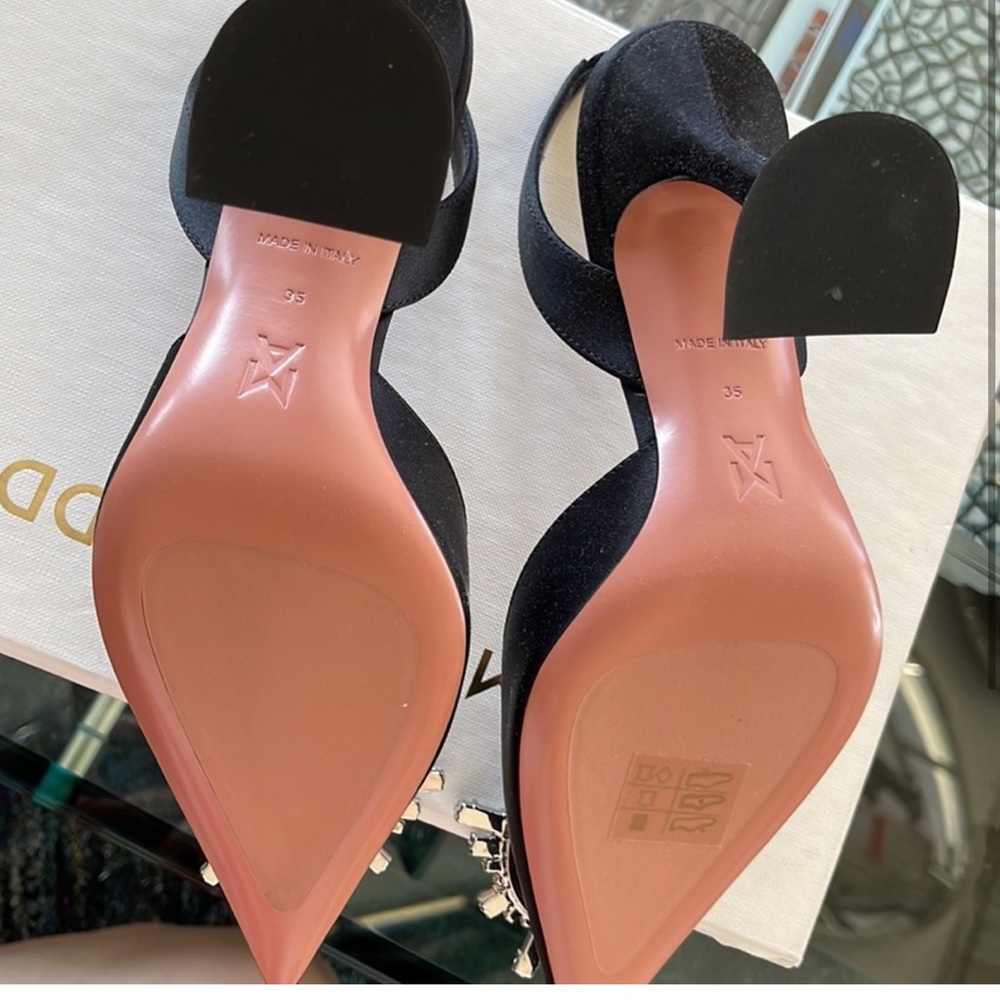 Amina Muaddi Begum Slingback Heel In Black - Picture 7 of 13